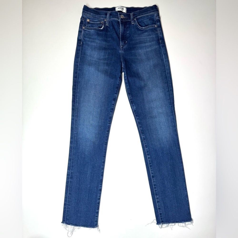 AGOLDE Women’s Sophie Skinny Crop Jeans Dark Wash Blue Stretch Denim Size- 26